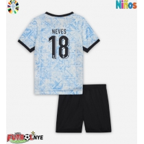 Camiseta Portugal Ruben Neves #18 Visitante Equipación para niños Eurocopa 2024 manga corta (+ pantalones cortos)